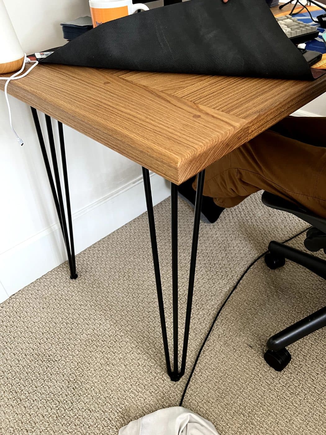 Oak Desk with Hairpin Legs