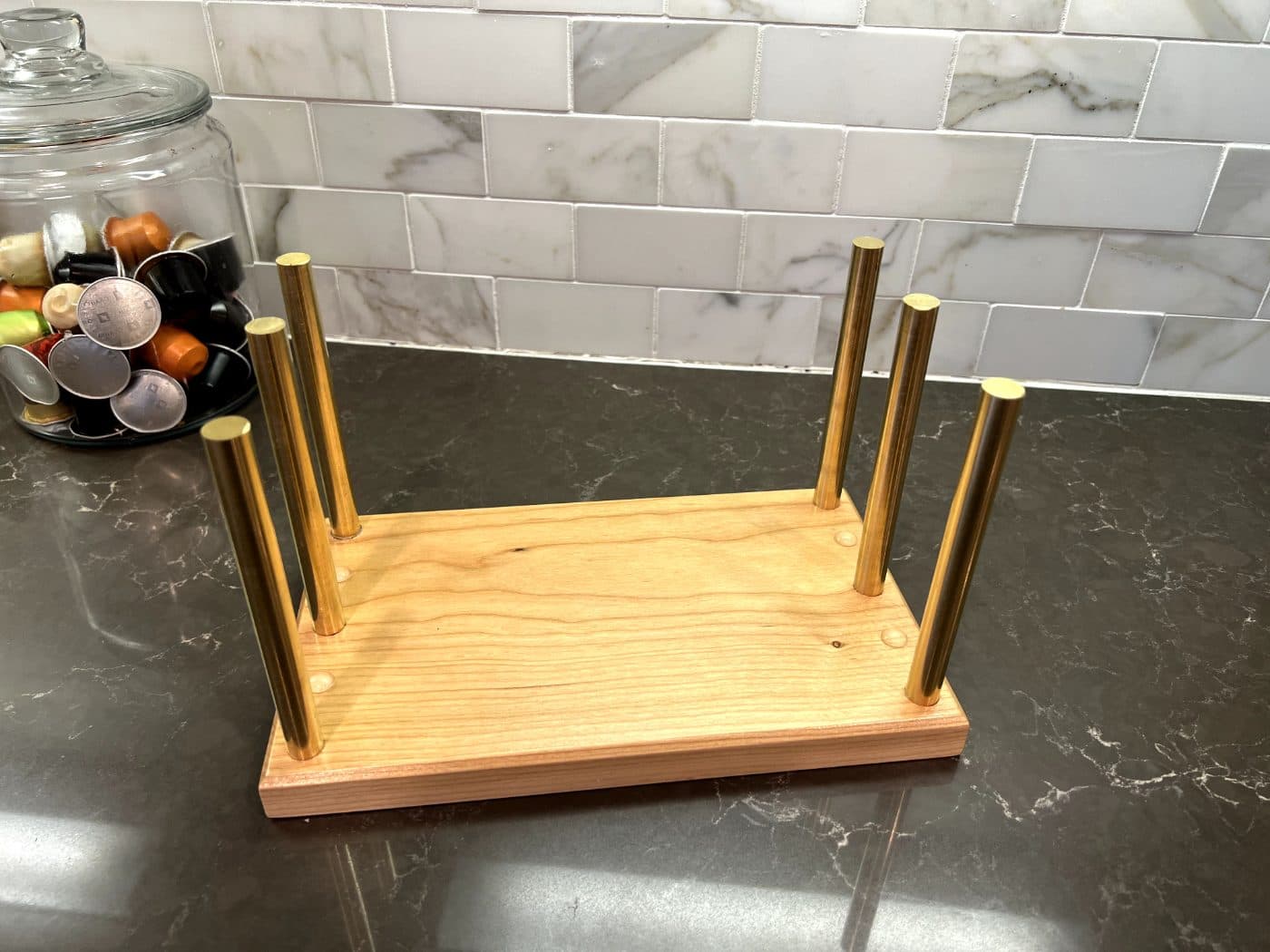 Cherry and Brass Cutting Board Stand
